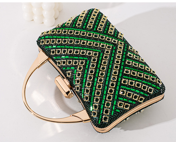 Lock clasp Closure Type Nylon Color Block Square Evening Bags