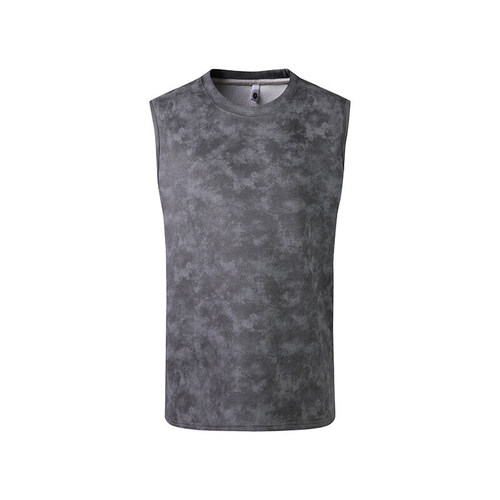2025 Summer Men's 220g Blended Tank Top Fashion Personal Tie-Dye Sleeveless Crew Neck Casual Sweatback