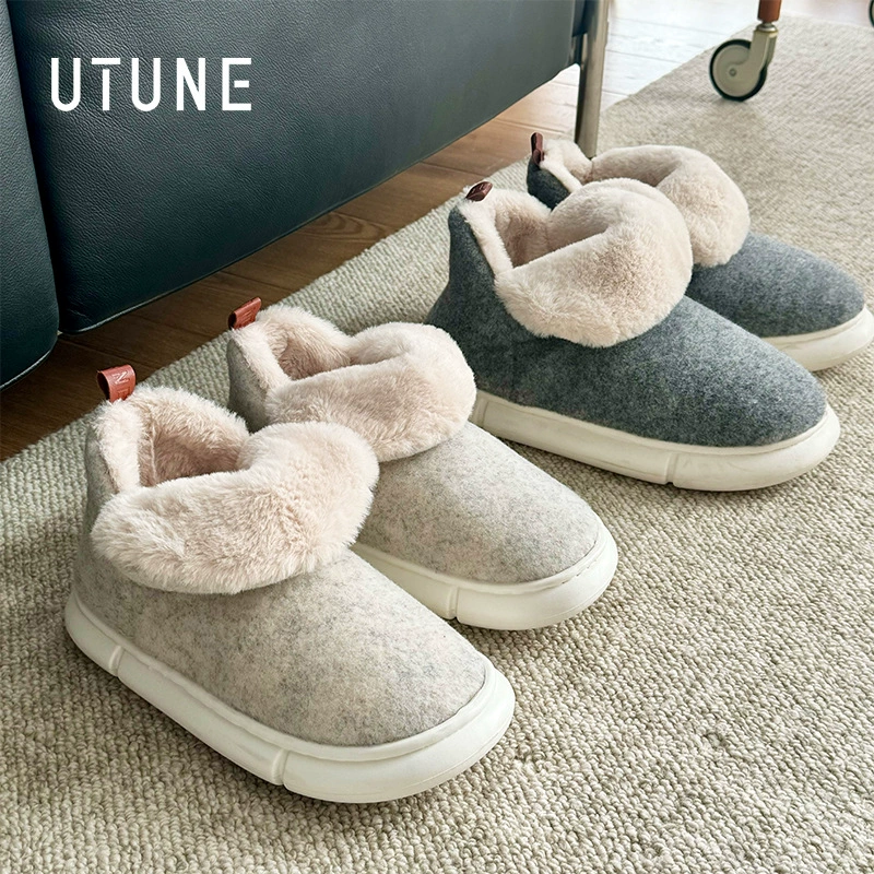 Превосходные снежные высокие сумки и хлопчатобумажные тапочки женские зимние 2023 новые пары дома в помещении мужчины теплые