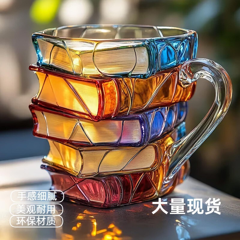 跨境新款热销Painted Book Mug创意彩绘书杯马克杯咖啡杯书籍书本|undefined