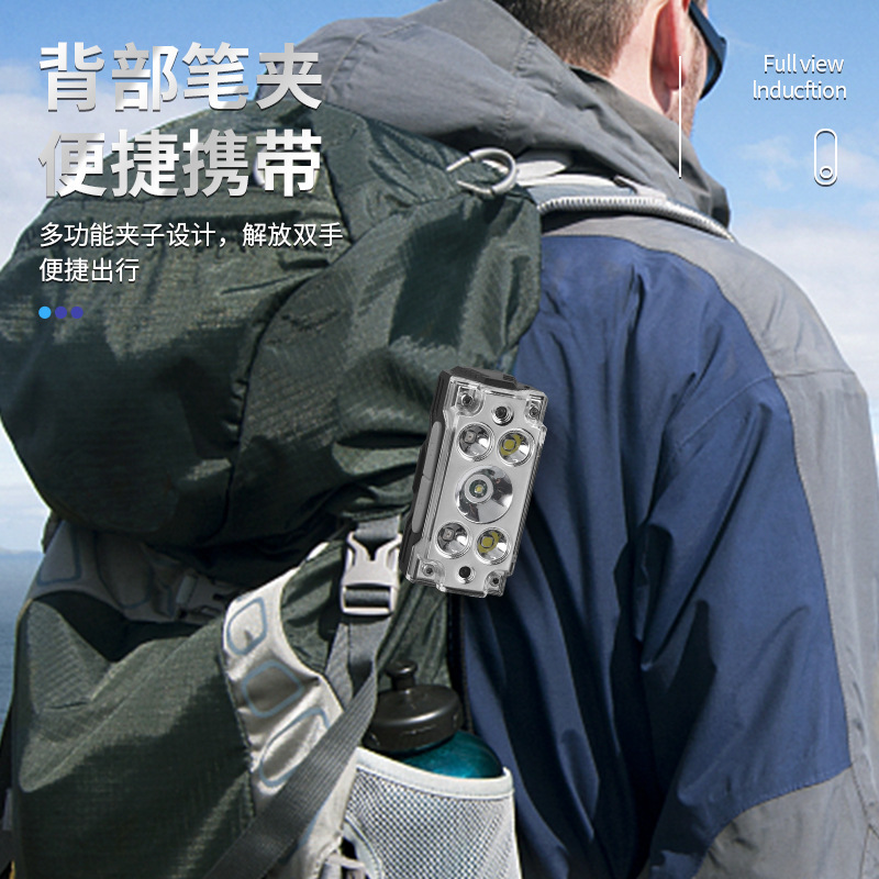 Luz transfronteriza multifuncional al aire libre luz de pesca luz de cabeza de luz de litio de larga duración luz de luz de cabeza