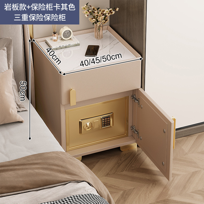 Mesita de noche inteligente caja fuerte todo en uno lujo ligero sensación de alta gama Dormitorio doméstico 2024 nueva caja fuerte multifuncional pequeña