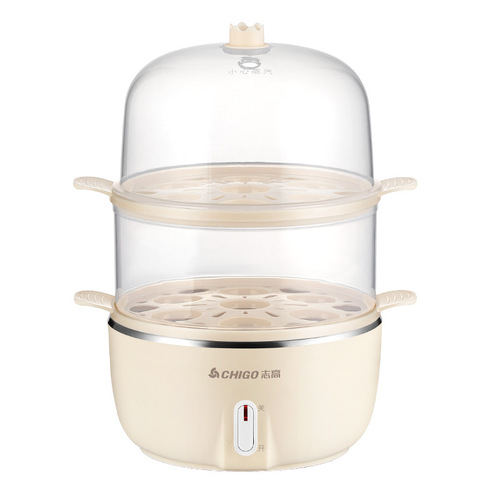 High-Top Dual-Layer Egg Cooker Mini Steamer Egg Maker Egg Custard Multi-Function Small Appliance Gift Wholesale