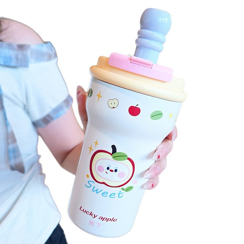 蕉下保温杯女生陶瓷内胆咖啡杯高颜值水杯果茶杯双饮便携吸管杯子|undefined
