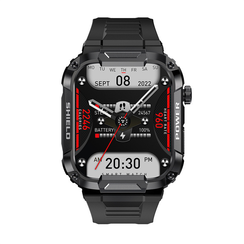 Nuevo reloj inteligente MK66 de tres pruebas 1,85 HD de pantalla grande llamada Bluetooth al aire libre reloj multifunción