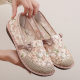 Summer Old Beijing Cloth Shoes Women's Breathable Mesh Handmade Embroidered Fisherman Shoes Soft Sole Non-slip Comfortable Middle-aged Mother Shoes