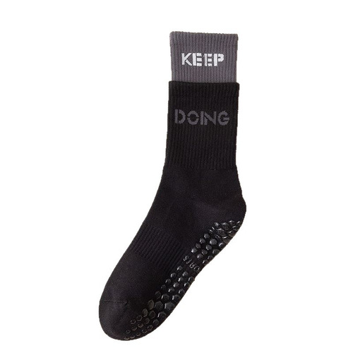 Sports socks for women, ribbed striped fitness yoga socks, sweat-absorbent and anti-slip, mid-calf length, professional training, running, Pilates.