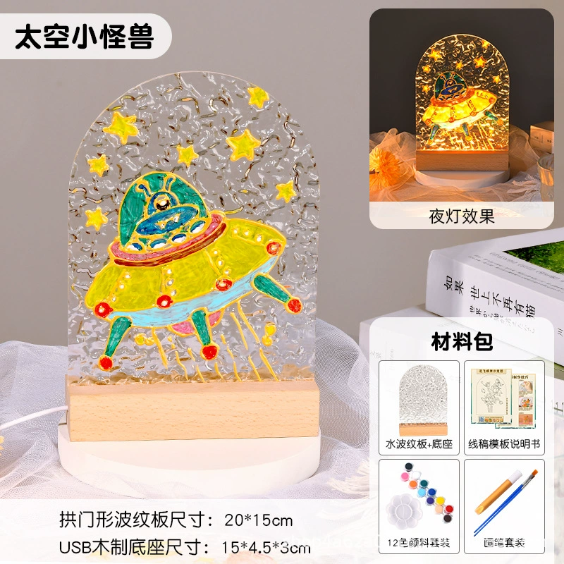 Подсветка ночника из стекла, креативная LED-ночная лампа, моно- или трехцветная, размер 12.5×3.75×16.67 см