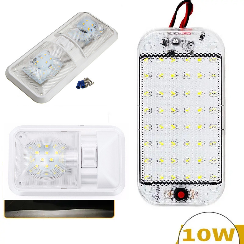 E0122双LED汽车灯/LED房车灯/RV light/双LED游艇房车顶灯双开关