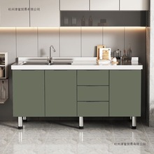 简易橱柜不锈钢橱柜家用厨房柜出租房橱柜灶台柜简易组装经济型