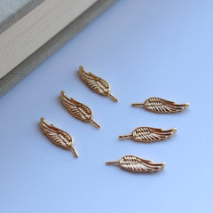 14k gold-plated genuine angel wing accessories cute hollow baroque pearl small ghost decoration DIY craft material