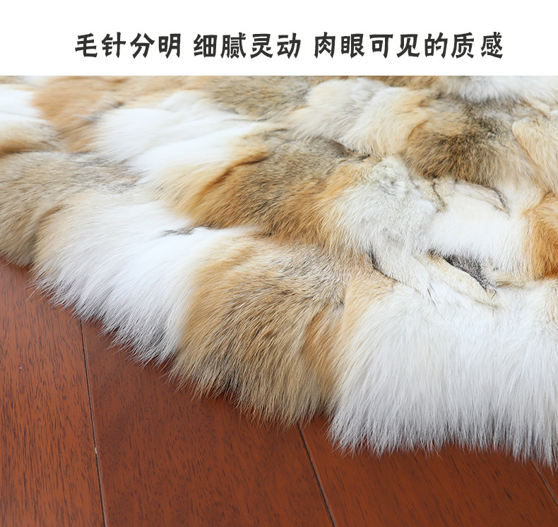 American Luxury Fox Fur Carpet Round Nordic Light Luxury Fur Villa Model Room Decoration Living Room Bedroom Carpet