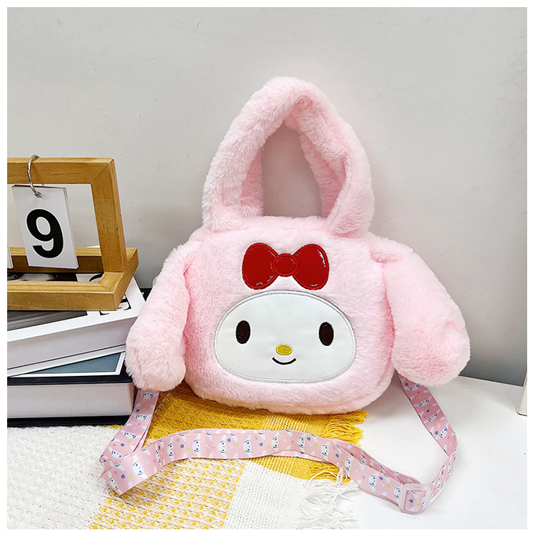 Bolso pequeño lindo para las mujeres 2023 nuevo simple peludo bolso de hombro de dibujos animados estilo coreano chica bolsa de salida portátil