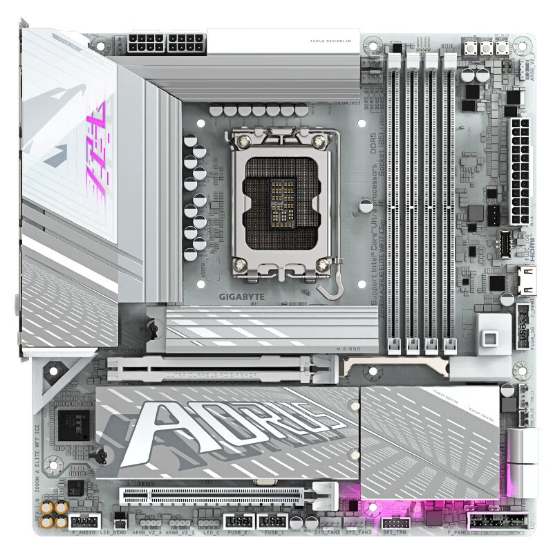 Материнская плата (Gigabyte) Z890M AORUS ELITE WIFI7 ICE DDR5 — mATX, Wi‑Fi 7, поддержка LGA