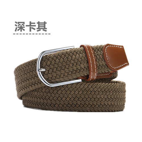 Extended Version Network Leisure Elastic Knitted Buckle Canvas Belt for Men and Women Student Elastic Belt