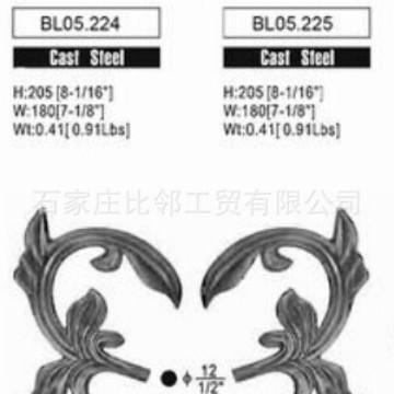 铁艺配件 大门配件  铸铁件 锻打花叶 楼梯配件  栏杆