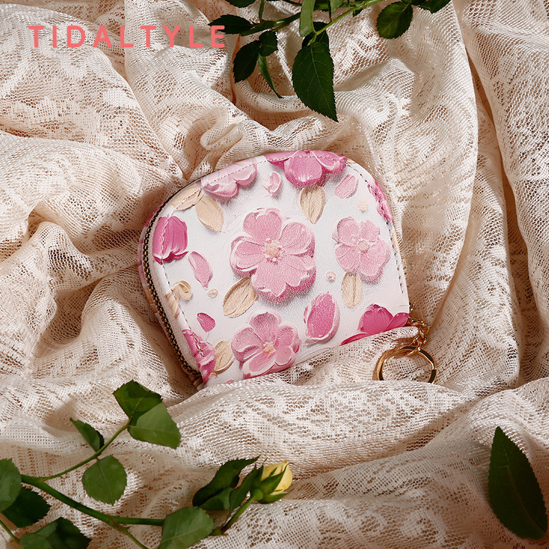 Original New Cream Style Pu Coin Purse Lightweight and Portable Accordion Card Holder Card Holder Compact Ins Student Coin Bag