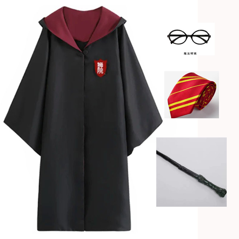 Harry Potter Gryffindor Magic Robe Academy-Style Children's Hooded Wizard Factory Direct Uniform Cosplay