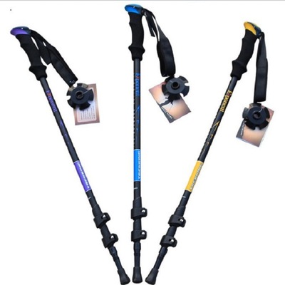 New Mountaineering Stick 7075 aluminium alloy Lock Walking stick Lock Telescoping Fold 5 Manufactor On behalf of