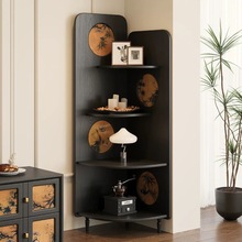 法式古风角柜实木客厅复古风转角香云纱三角置物架拐角卧室收纳架