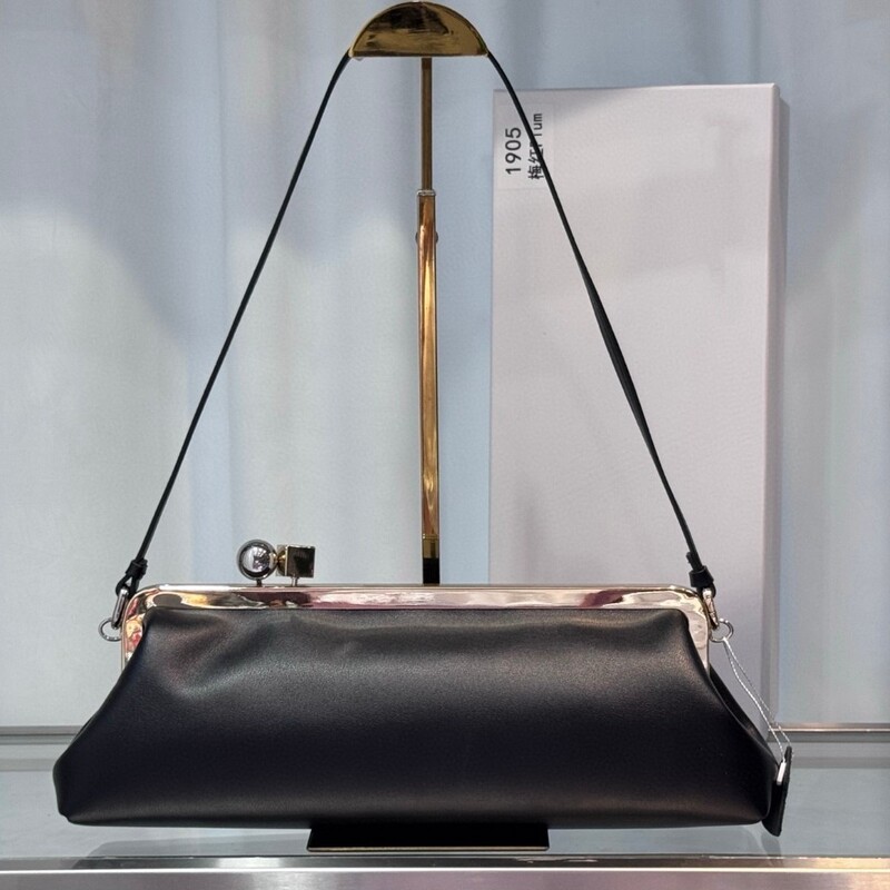 Jacquemus Women's Bag 2025 New Baguette Bag Calfskin Women's Bag Clutch Bag Ball Metal Block Clip Bag