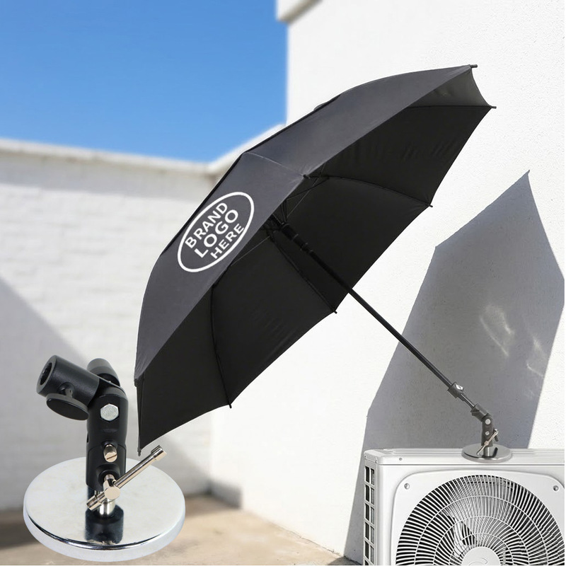 Umbrellas with Magnetic Base Kits Stay Cool and Dry during Outdoor Maintenance Work