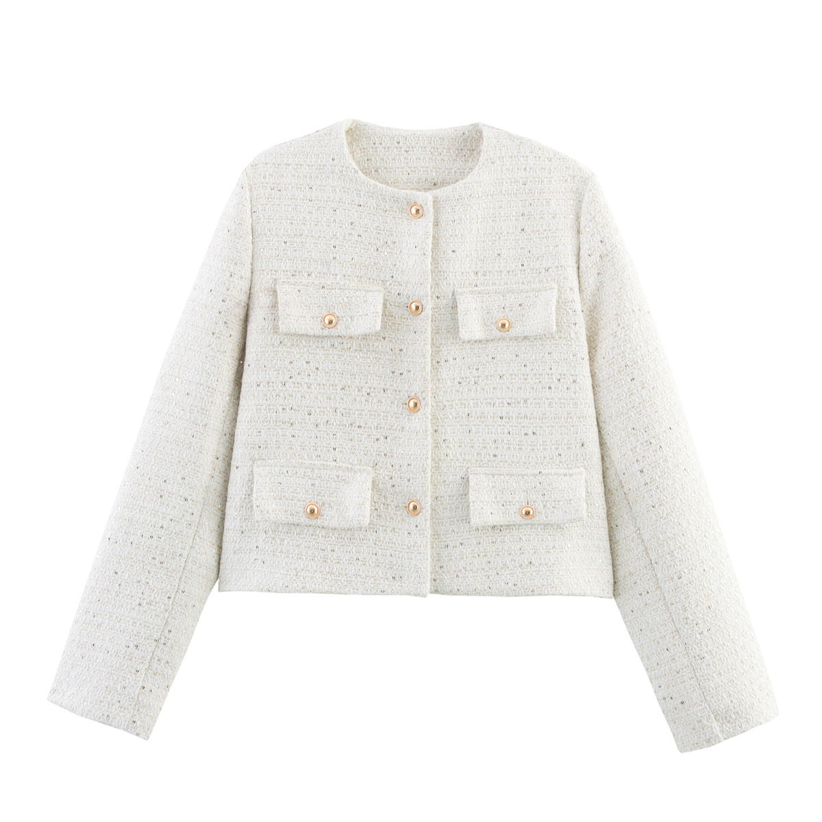 스팽글 골드 실크 화이트