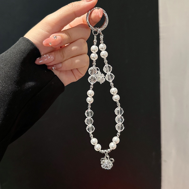 Cadena de colgar para teléfono móvil de alta gama hecha a mano de boutique, cadena de giro de copo de nieve de viento, cordón de teléfono móvil de moda, colgante de mensajero largo