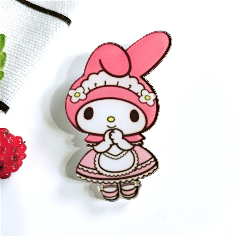 Acrylic Brooch ins Trendy Cartoon Kulomi Pin Cute Badge Children's Hairpin Rubber Band Phone Case Patch