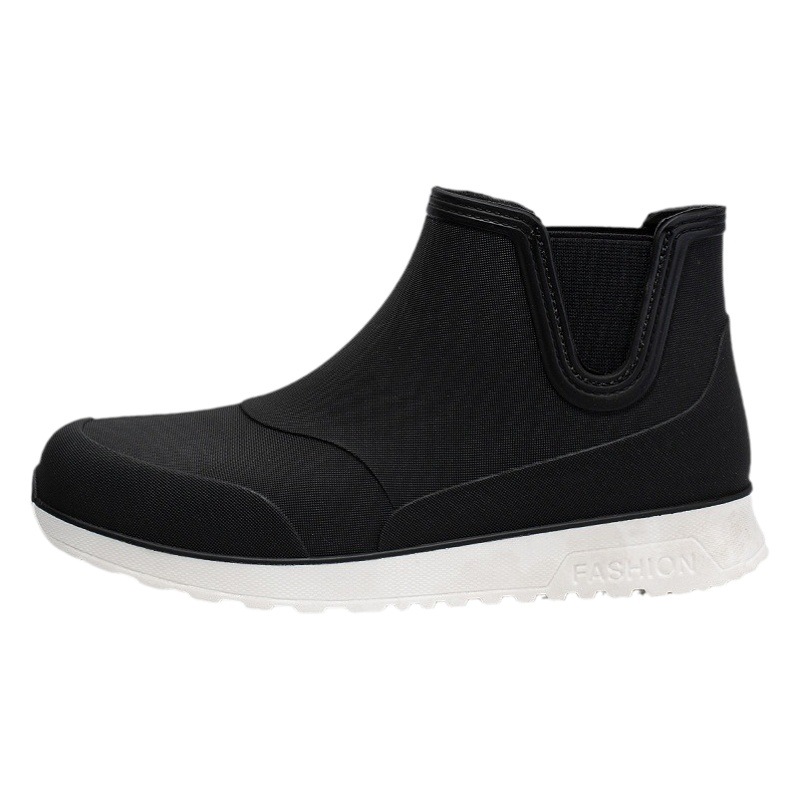Botas de lluvia cortas de estilo europeo y americano de los hombres de moda impermeable antideslizante pareja zapatos de pesca al aire libre zapatos de goma de fondo suave Botas de lluvia de lavado de coches de agua