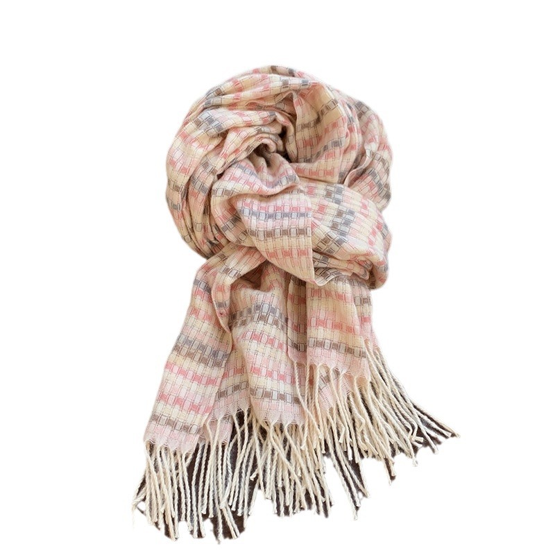 Rainbow Scarf For Women Thickened Warm Winter Accessory Style_voghion.com