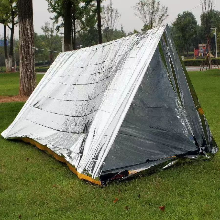 Tienda de emergencia Manta de rescate al aire libre Manta de supervivencia Manta de primeros auxilios Manta de aislamiento j Tienda simple Manta de espacio de protección solar
