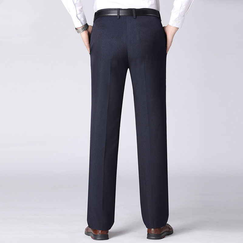 Spring and Autumn Thick Casual Suit Pants for Men's Suit Pants for Middle and Old Age Men's Pants Loose High Waist Dad's Pants Men's Pants