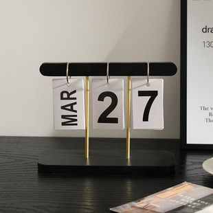 2025 Creative Calendar Wooden Simple Page Turning Desktop Home Office Ornaments Ins Desk Calendar Decorations SO