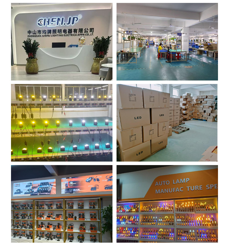 Cross-border LED yellow-white light strobe 8-bead spotlight lens motorcycle light car modification work vehicle headlight