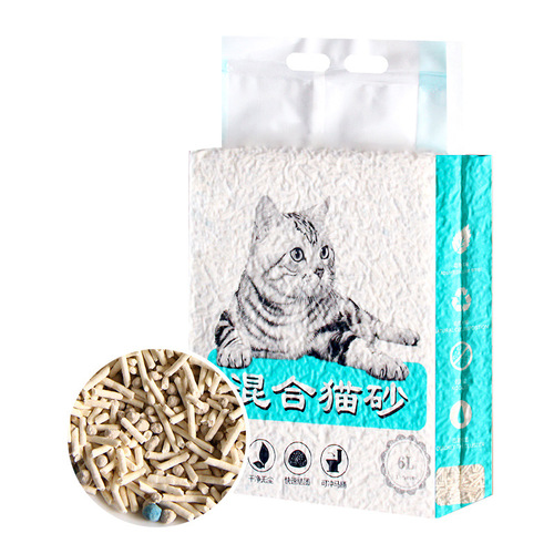 Mixed Tofu Puff Clay Litter Strong Clumping Low Dust Litter Deodorizing Flushable Plant Fiber Litter Wholesale