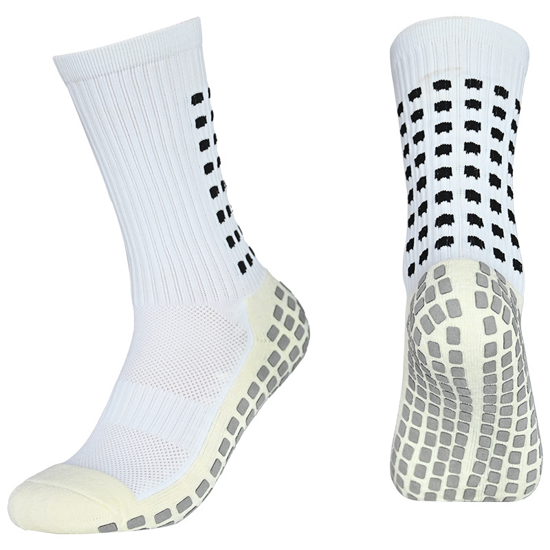 Flocked Dotted Socks, Sweat-Absorbent, Non-Slip, Breathable Nylon Football Socks, Thickeneded Towel Bottom Adult Football Socks