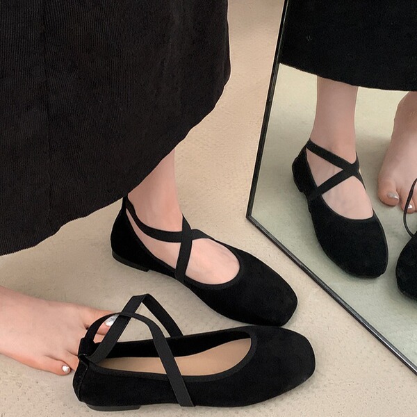 Elegant fuchsia fashionable summer Mary Jane shoes low-cut flat