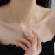 S999 sterling silver necklace geometric small square sugar pendant European and American fashion net red with clavicle chain jewelry manufacturers