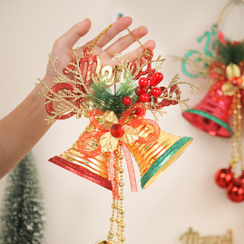 新しいクリスマスベルドア吊り英語アルファベットエンジェルクリスマスベルペンダントクリスマスツリー小さなベルペンダント|undefined