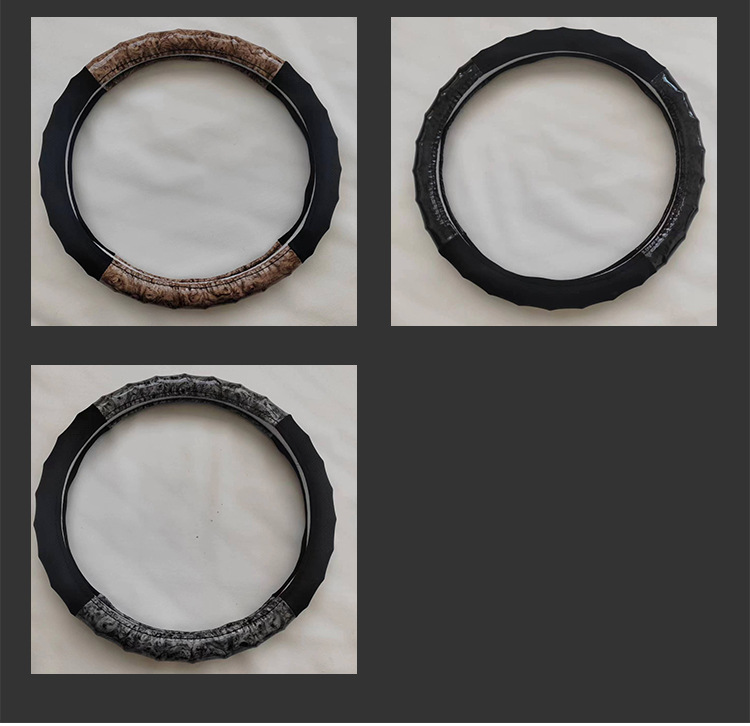 New Style Peach Wood Grain Four-Section Bamboo Steering Wheel Cover, Breathable, Non-Slip, Wear-Resistant, Suitable for All Seasons, Simple and High-End Car Cover