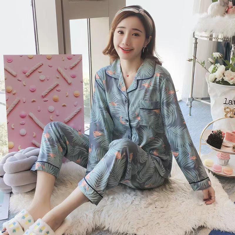 2025 nuevo pijama mujer rebeca de verano manga larga celebridad de Internet estilo caliente mujer traje de primavera y otoño de dos piezas estilo ins image 40
