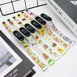 现货直销跨境新图印花LED防水电子手表卡通学生可爱炫酷触控手表