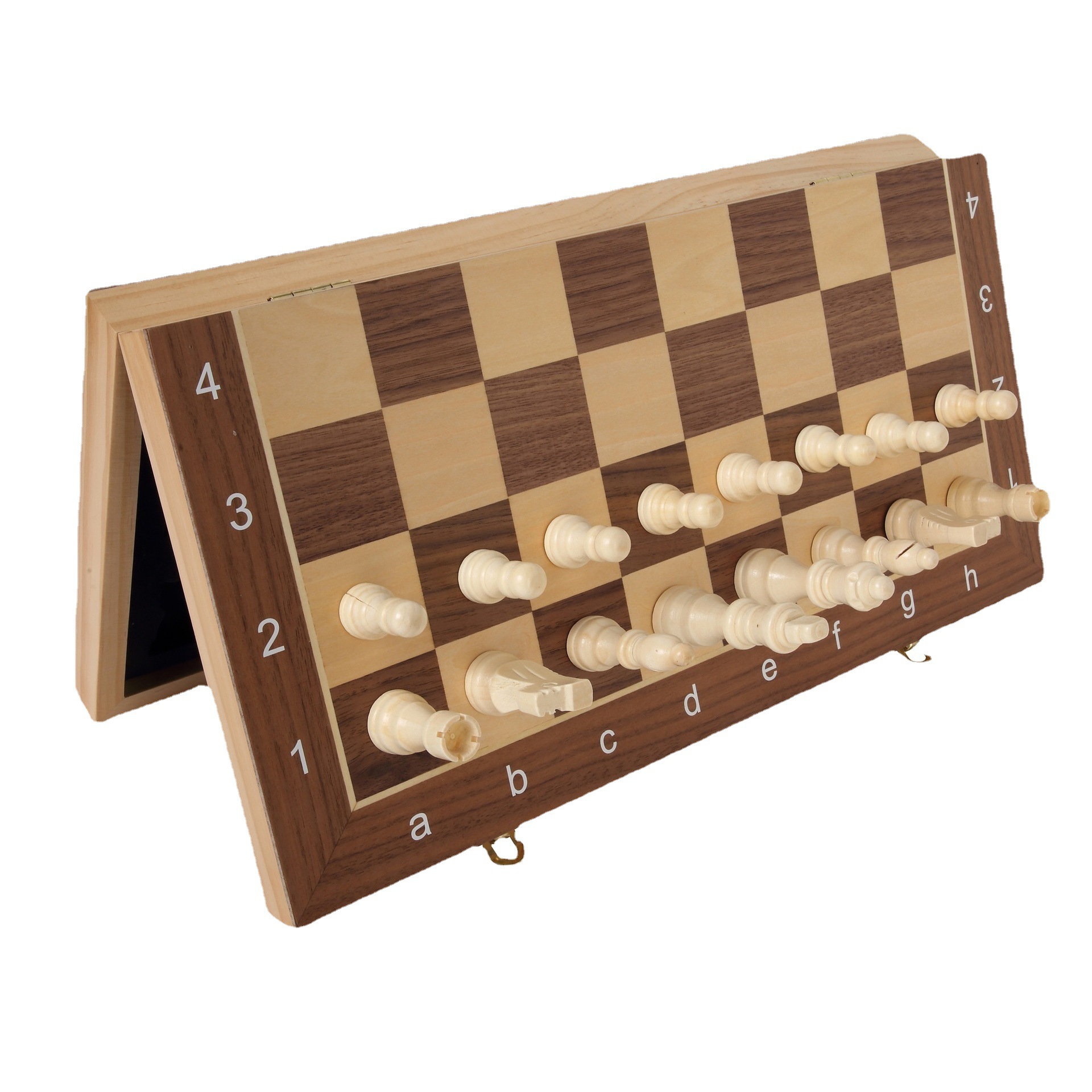 Cruz-Frontera de madera maciza ajedrez magnético de alta gama de madera portátil plegable damas occidentales backgammon juego de mesa