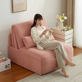 生态皮语音识别电动沙发床多模式棉麻布高回弹海绵多功能单人沙发