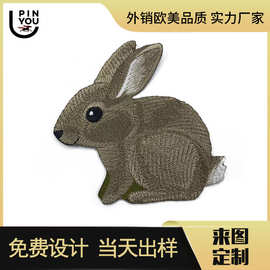 DIY电脑绣花背胶熨烫布标批发 可爱卡通动物衣服绣花补钉贴章仔