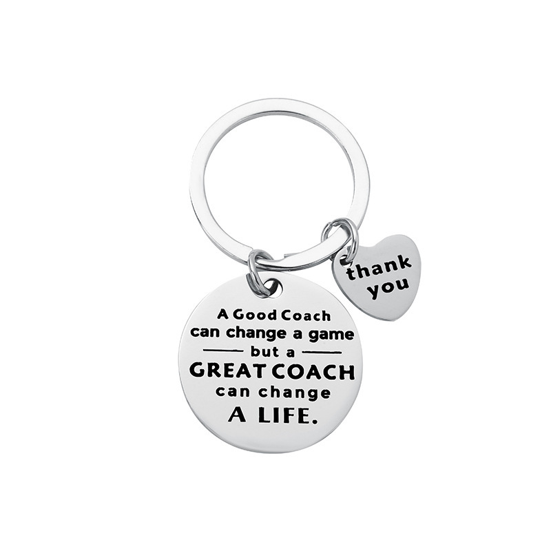 New stainless steel keychain A Good thank you teacher coach gift keychain laser lettering can be customized