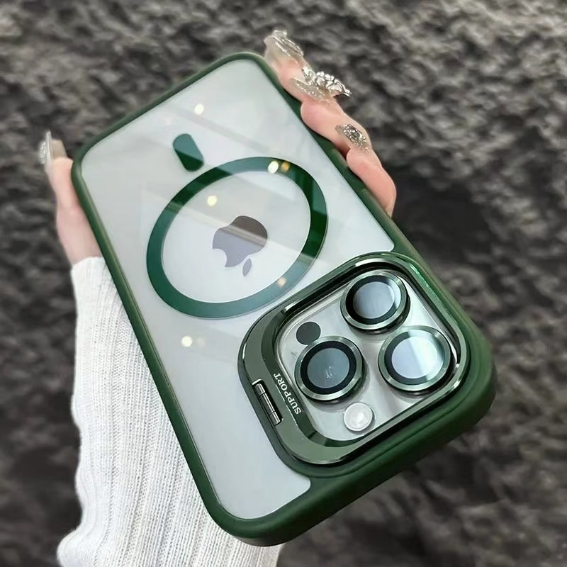 iPhone17PROMAX携帯電話ケース、磁気レンズホルダー、アクリル透明Apple 16ハードシェル、落下防止に適しています。|undefined