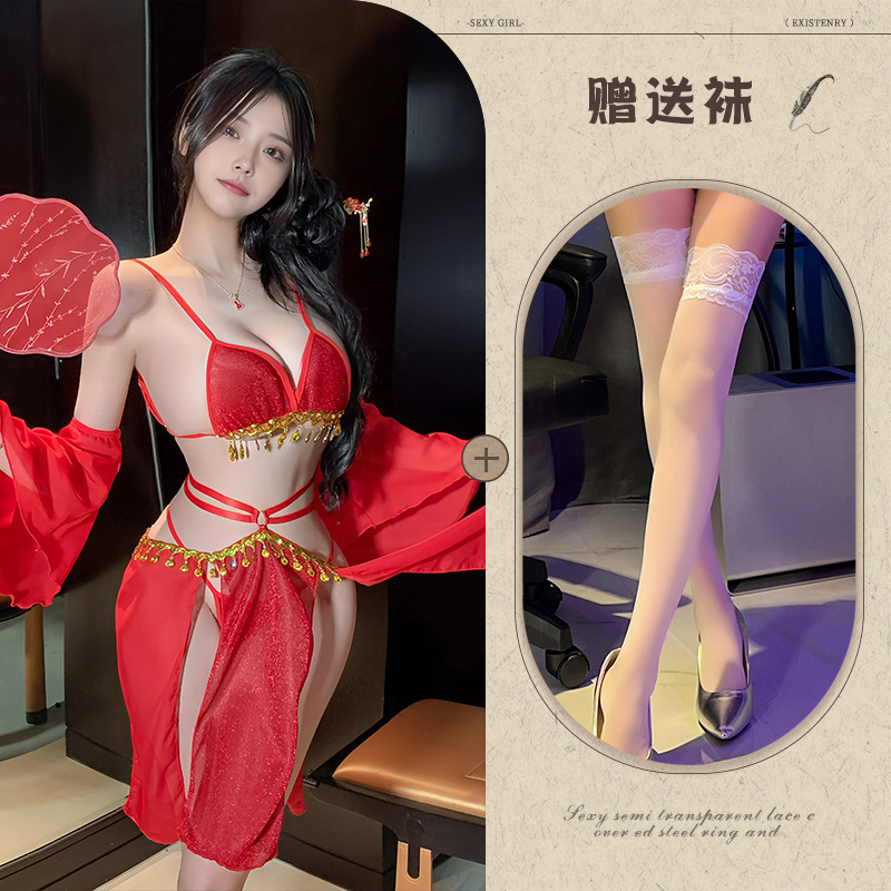 빨간색 + 흰색 스타킹