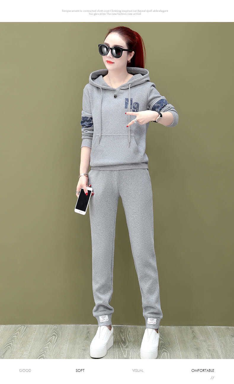 Fleecegefüttertes Hoodie- und Jogger-Set in Übergröße – Übergroßes, lässiges zweiteiliges Outfit für Damen und Herren (Schwarz/Pink/Gelb/Hellgrau, Größen M-3XL)_voghion.com
